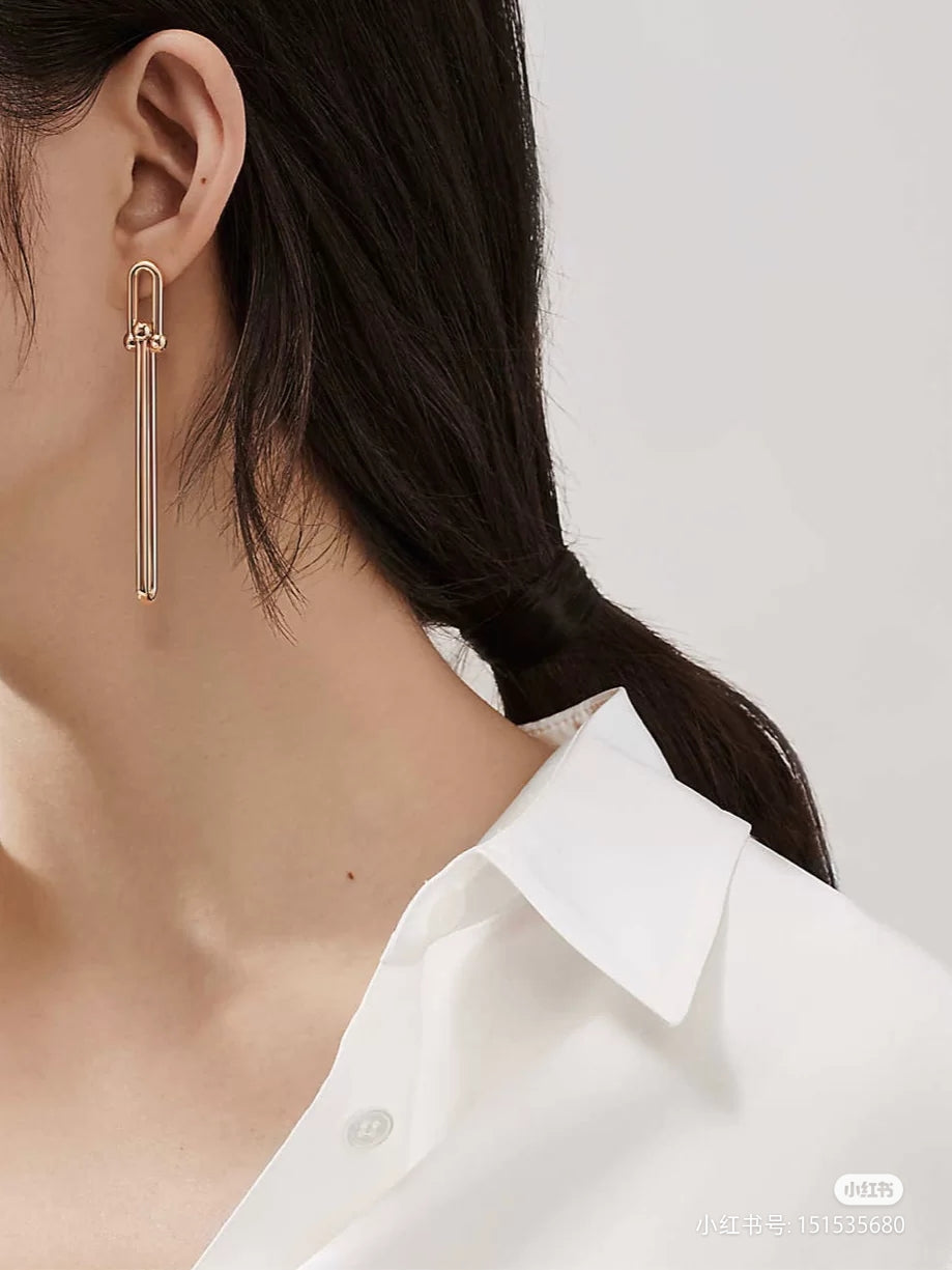 [Renovia Jewelry]HARDWEAR DOUBLE LONG LINK EARRINGS