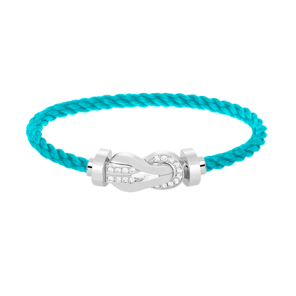 [Renovia Jewelry]CHANCE LARGE 8 FIGURE BUCKLE HALF DIAMOND BRACELET SILVER
