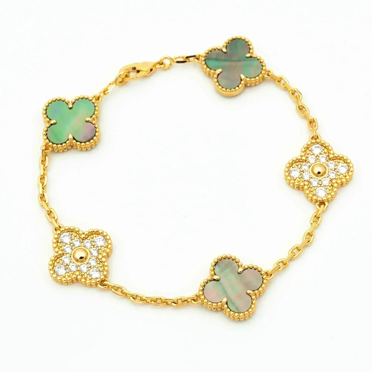 [Renovia Jewelry] CLOVER 5 MOTIF GRAY MOP BRACELET COLLECTION