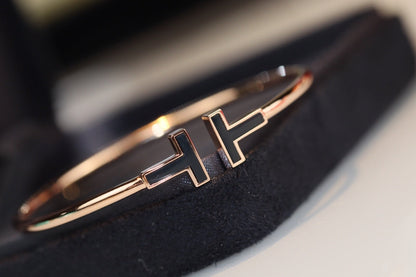 [Renovia Jewelry]T BRACELET 1.8MM ONYX PINK GOLD