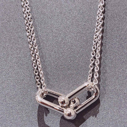 [Renovia Jewelry]HARDWEAR DOUBLE LINK PEDANT SILVER NECKLACE