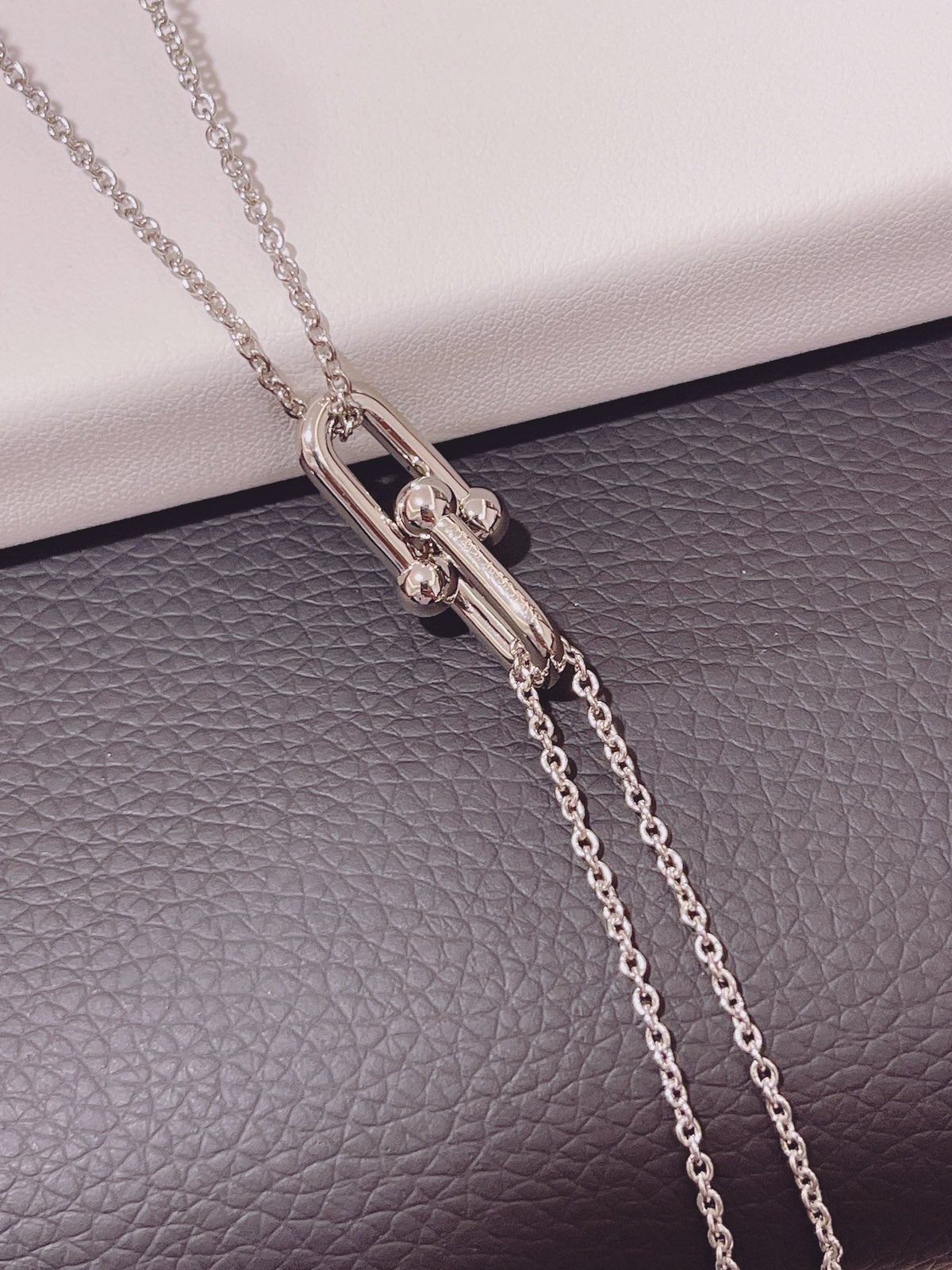 [Renovia Jewelry]HARDWEAR DOUBLE LINK PEDANT SILVER NECKLACE
