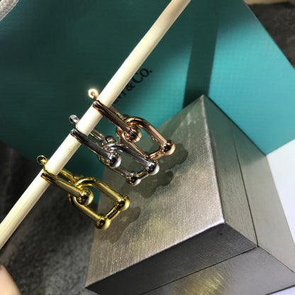 [Renovia Jewelry]HARDWARE DROP EARRINGS DOUBLE LINK