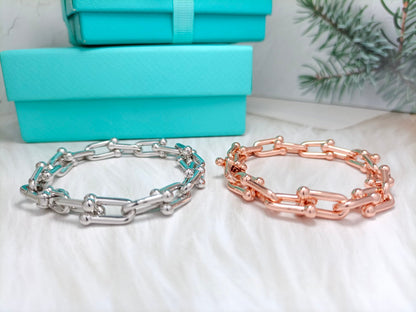 [Renovia Jewelry]HARDWEAR BRACELET PINK GOLD AND SILVER
