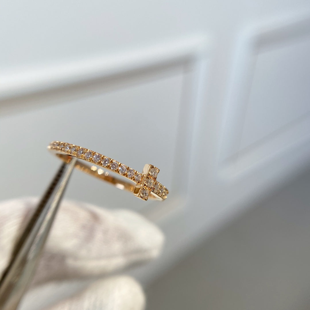 [Renovia Jewelry]T RING DIAMOND PINK GOLD