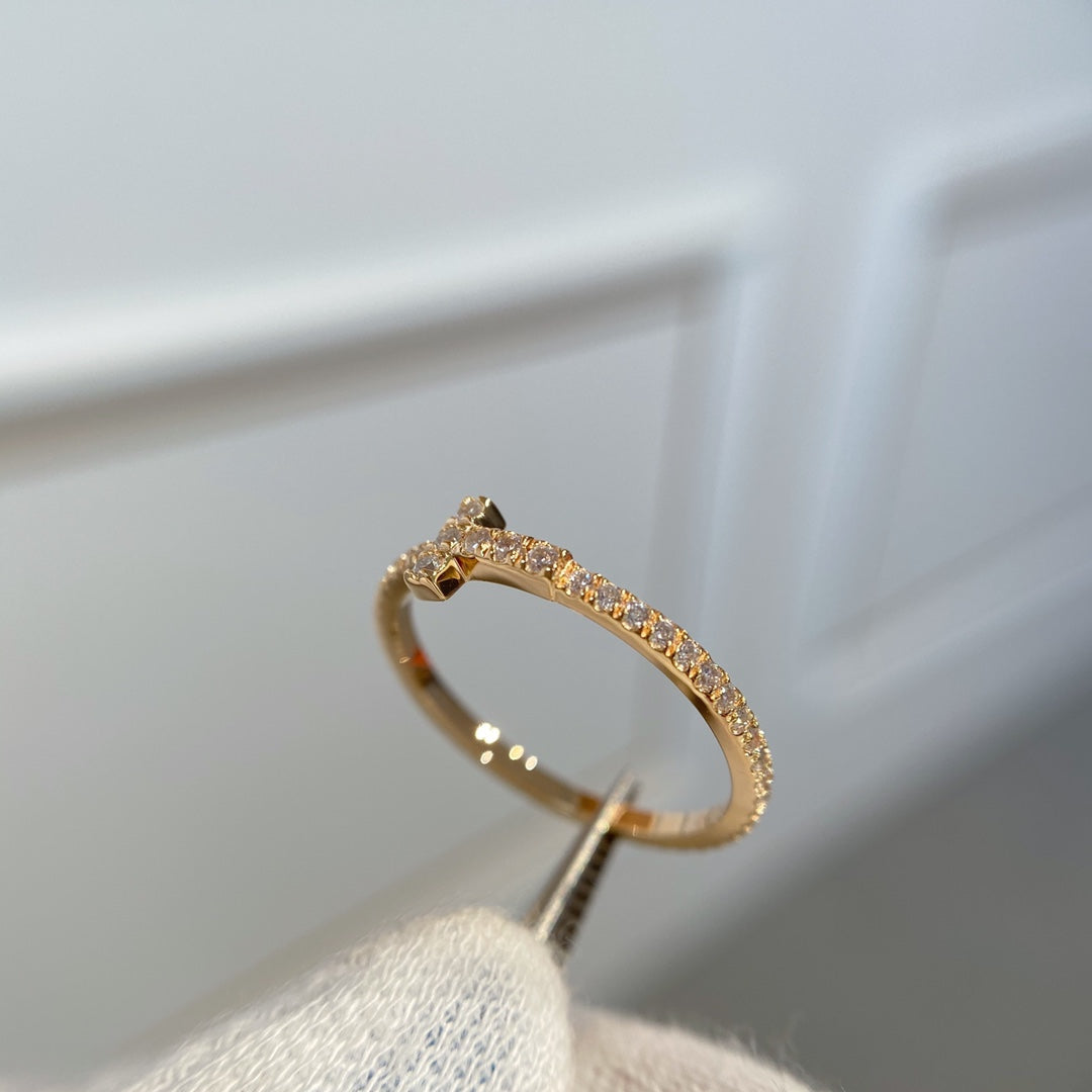 [Renovia Jewelry]T RING DIAMOND PINK GOLD