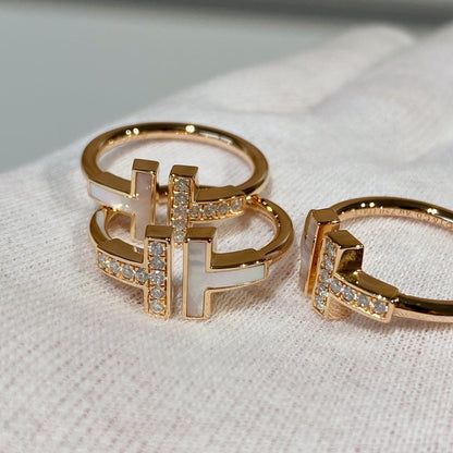 [Renovia Jewelry]T WIRE MOP DIAMOND RING PINK GOLD
