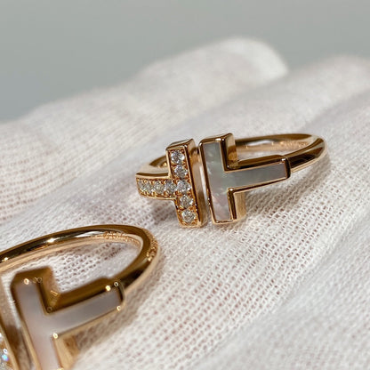 [Renovia Jewelry]T WIRE MOP DIAMOND RING PINK GOLD