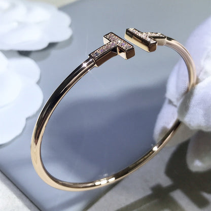 [Renovia Jewelry]T BRACELET PINK GOLD 1.8MM DIAMOND