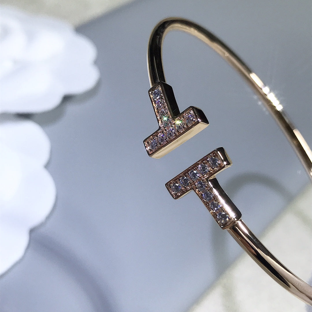 [Renovia Jewelry]T BRACELET PINK GOLD 1.8MM DIAMOND