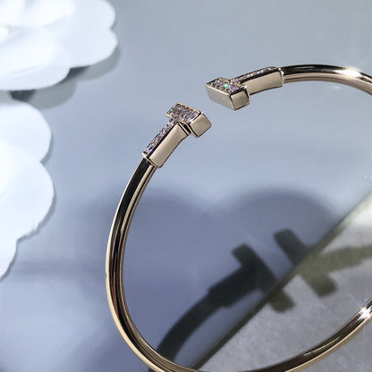 [Renovia Jewelry]T BRACELET PINK GOLD 1.8MM DIAMOND