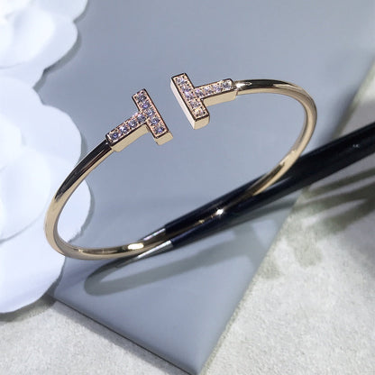 [Renovia Jewelry]T BRACELET PINK GOLD 1.8MM DIAMOND