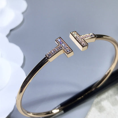 [Renovia Jewelry]T BRACELET PINK GOLD 1.8MM DIAMOND
