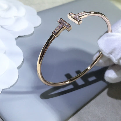 [Renovia Jewelry]T BRACELET PINK GOLD 1.8MM DIAMOND
