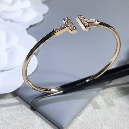 [Renovia Jewelry]T BRACELET PINK GOLD 1.8MM DIAMOND