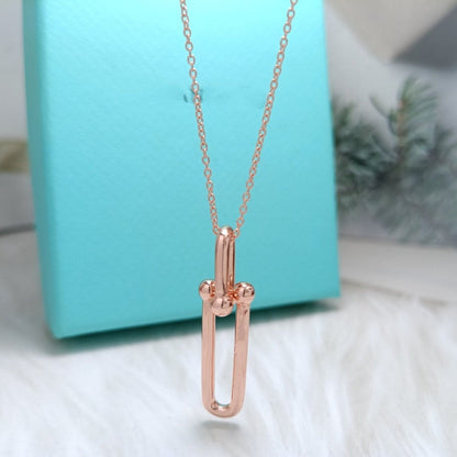 [Renovia Jewelry]HARDWEAR DROP DOUBLE LINK PEDANT NECKLACE