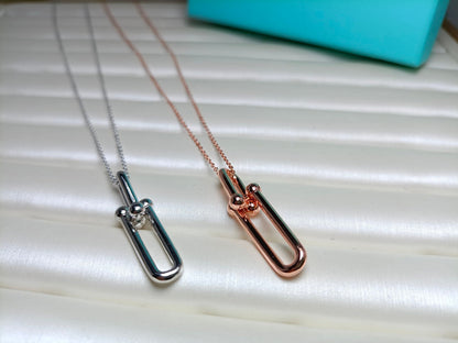 [Renovia Jewelry]HARDWEAR DROP DOUBLE LINK PEDANT NECKLACE