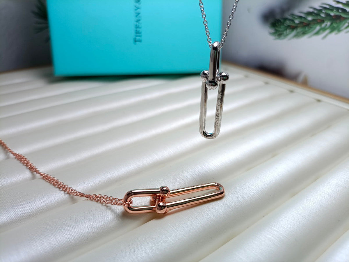 [Renovia Jewelry]HARDWEAR DROP DOUBLE LINK PEDANT NECKLACE