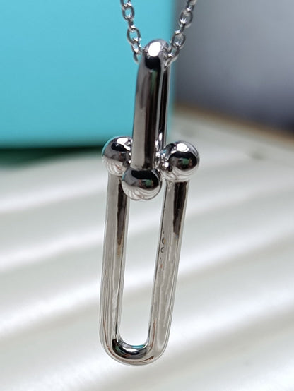 [Renovia Jewelry]HARDWEAR DROP DOUBLE LINK PEDANT NECKLACE