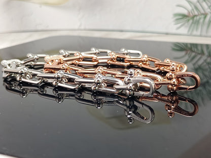 [Renovia Jewelry]HARDWEAR BRACELET PINK GOLD AND SILVER DIAMOND