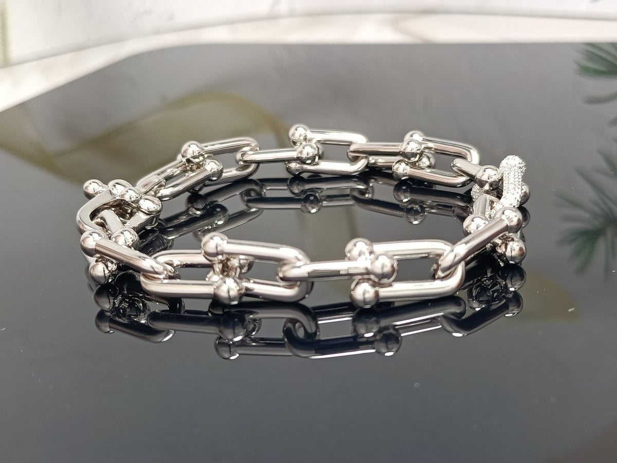 [Renovia Jewelry]HARDWEAR BRACELET PINK GOLD AND SILVER DIAMOND