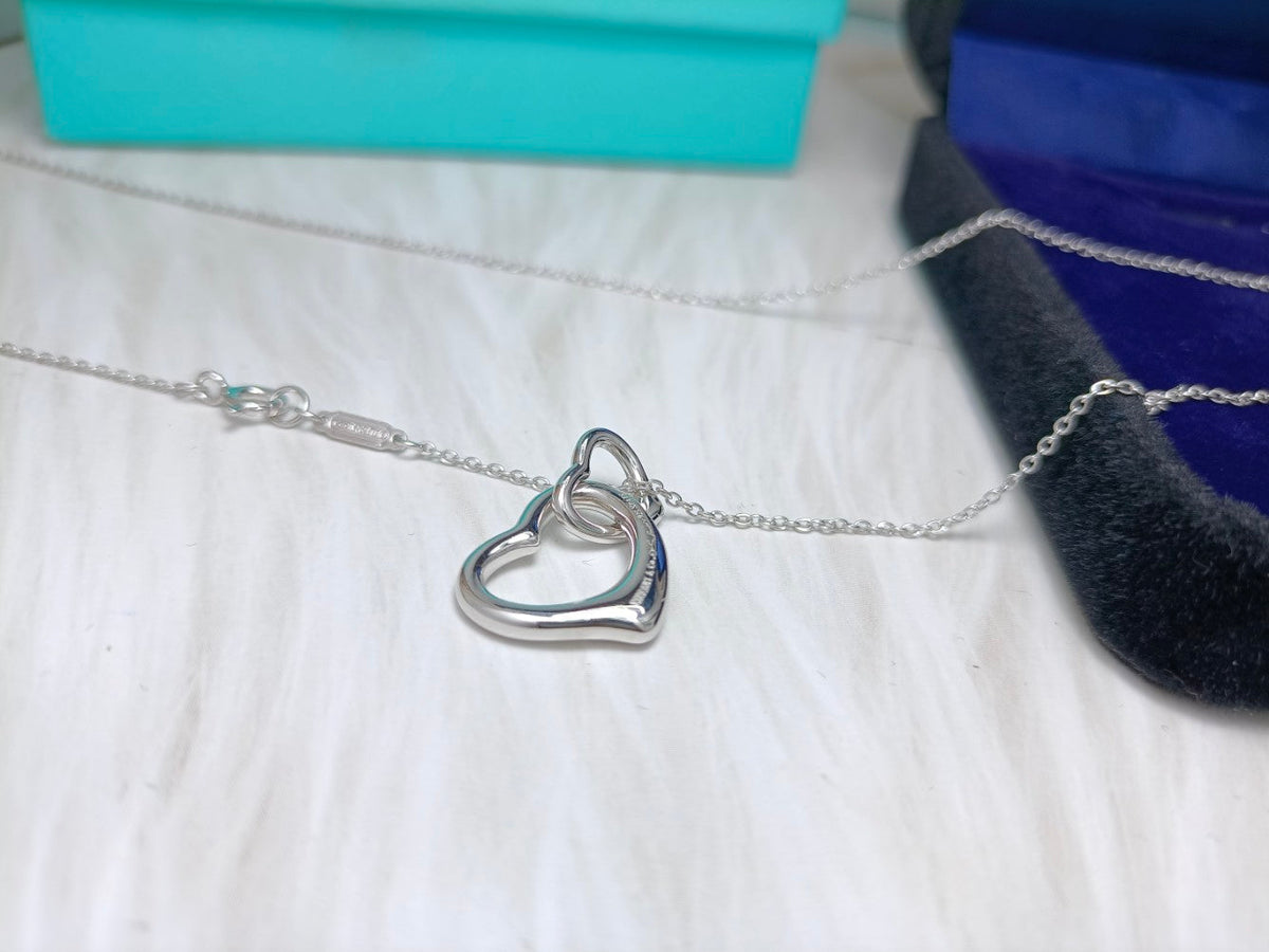 [Renovia Jewelry]DOUBLE HEART SILVER NECKLACE