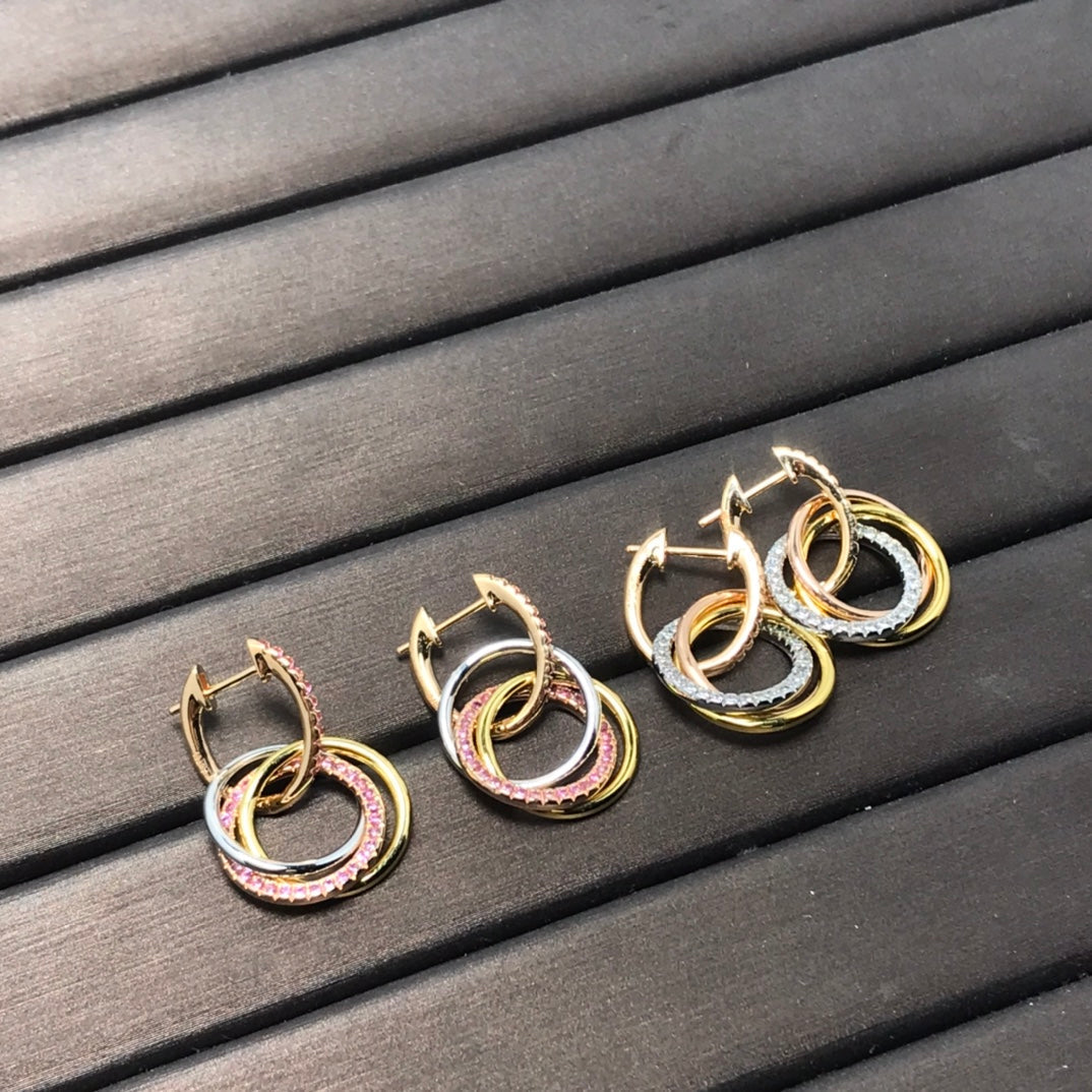 [Renovia Jewelry]TRINITY EARRINGS GOLD DIAMOND