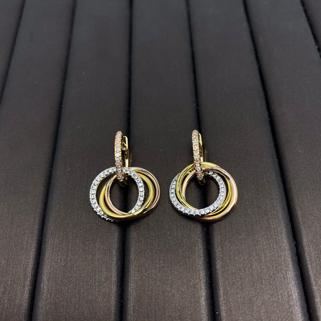 [Renovia Jewelry]TRINITY EARRINGS GOLD DIAMOND