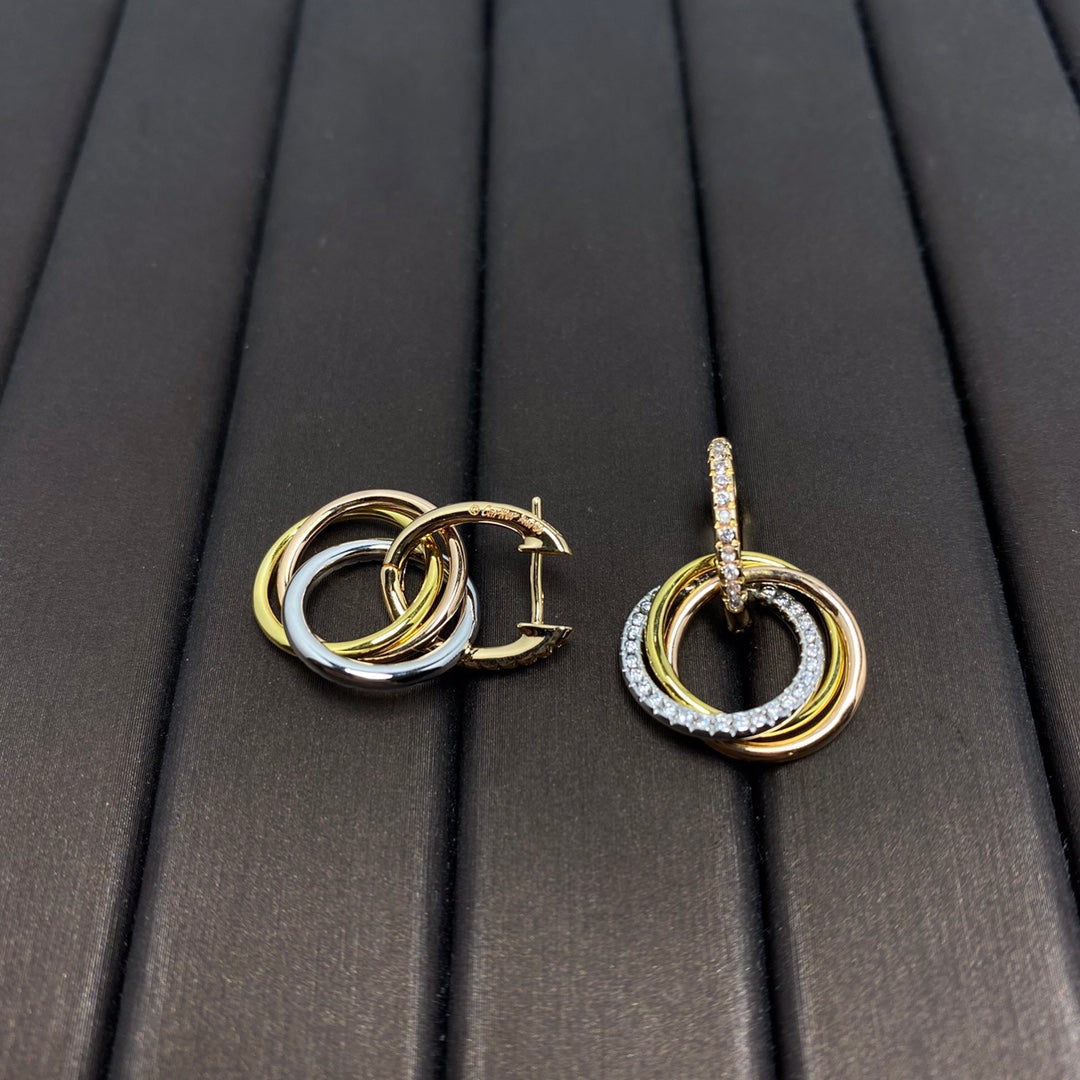 [Renovia Jewelry]TRINITY EARRINGS GOLD DIAMOND