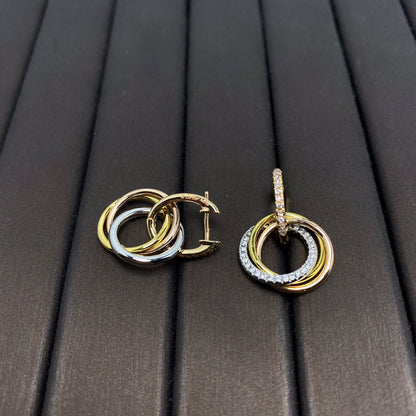 [Renovia Jewelry]TRINITY EARRINGS GOLD DIAMOND
