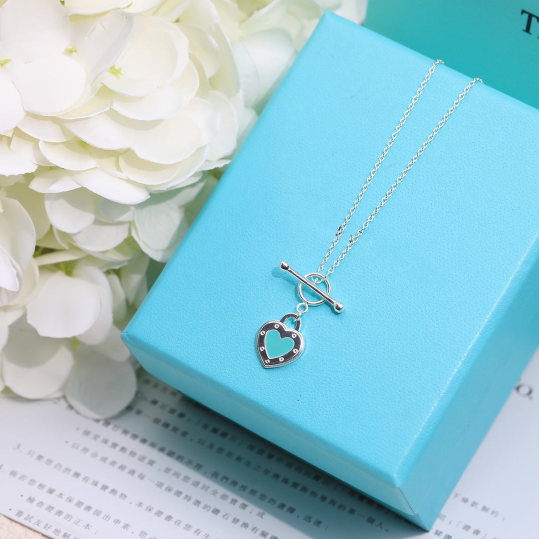 [Renovia Jewelry]DOUBLE HEART BLUE NECKLACE
