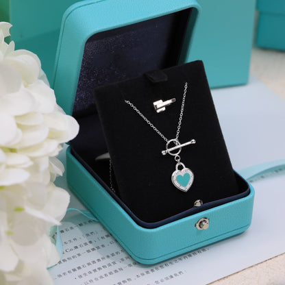 [Renovia Jewelry]DOUBLE HEART BLUE NECKLACE