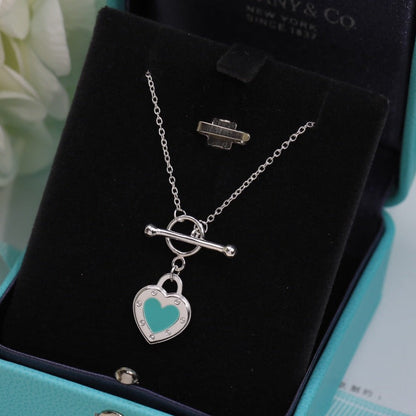 [Renovia Jewelry]DOUBLE HEART BLUE NECKLACE
