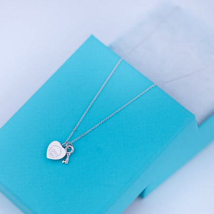 [Renovia Jewelry]KEY AND HEART SILVER NECKLACE