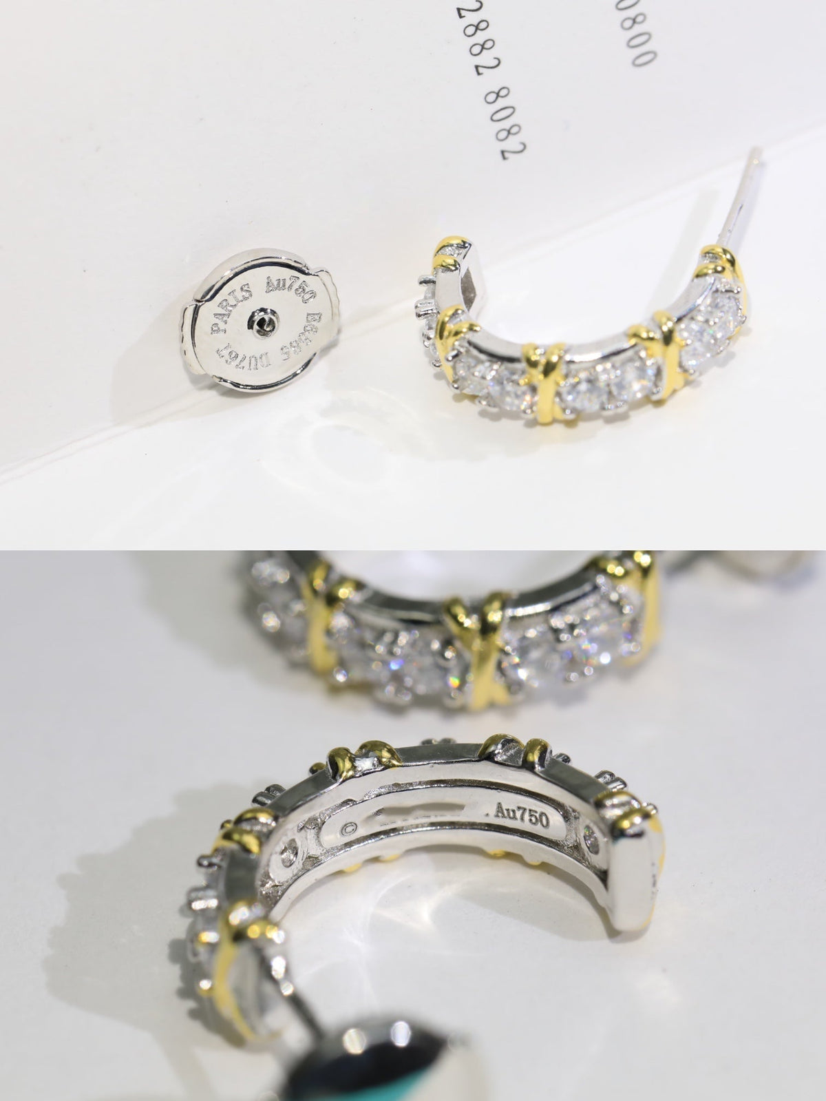 [Renovia Jewelry]TWENTY STONE HOOP GOLD EARRINGS