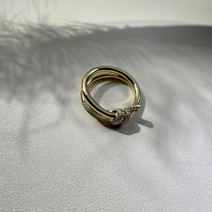 [Renovia Jewelry]KNOT RING DOUBLE ROW GOLD DIAMOND