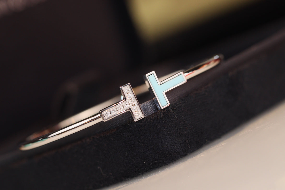 [Renovia Jewelry]T BRACELET 1.8MM TURQUOISE DIAMOND PINK GOLD