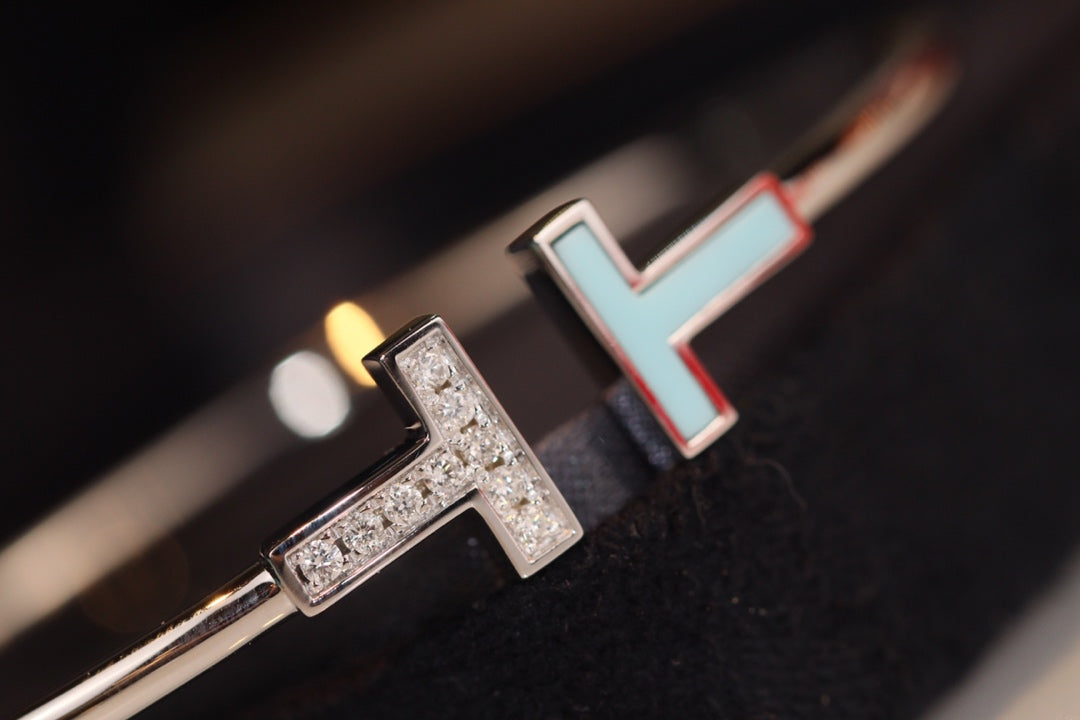 [Renovia Jewelry]T BRACELET 1.8MM TURQUOISE DIAMOND PINK GOLD