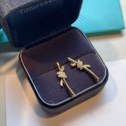 [Renovia Jewelry]KNOT EARRINGS GOLD DIAMOND