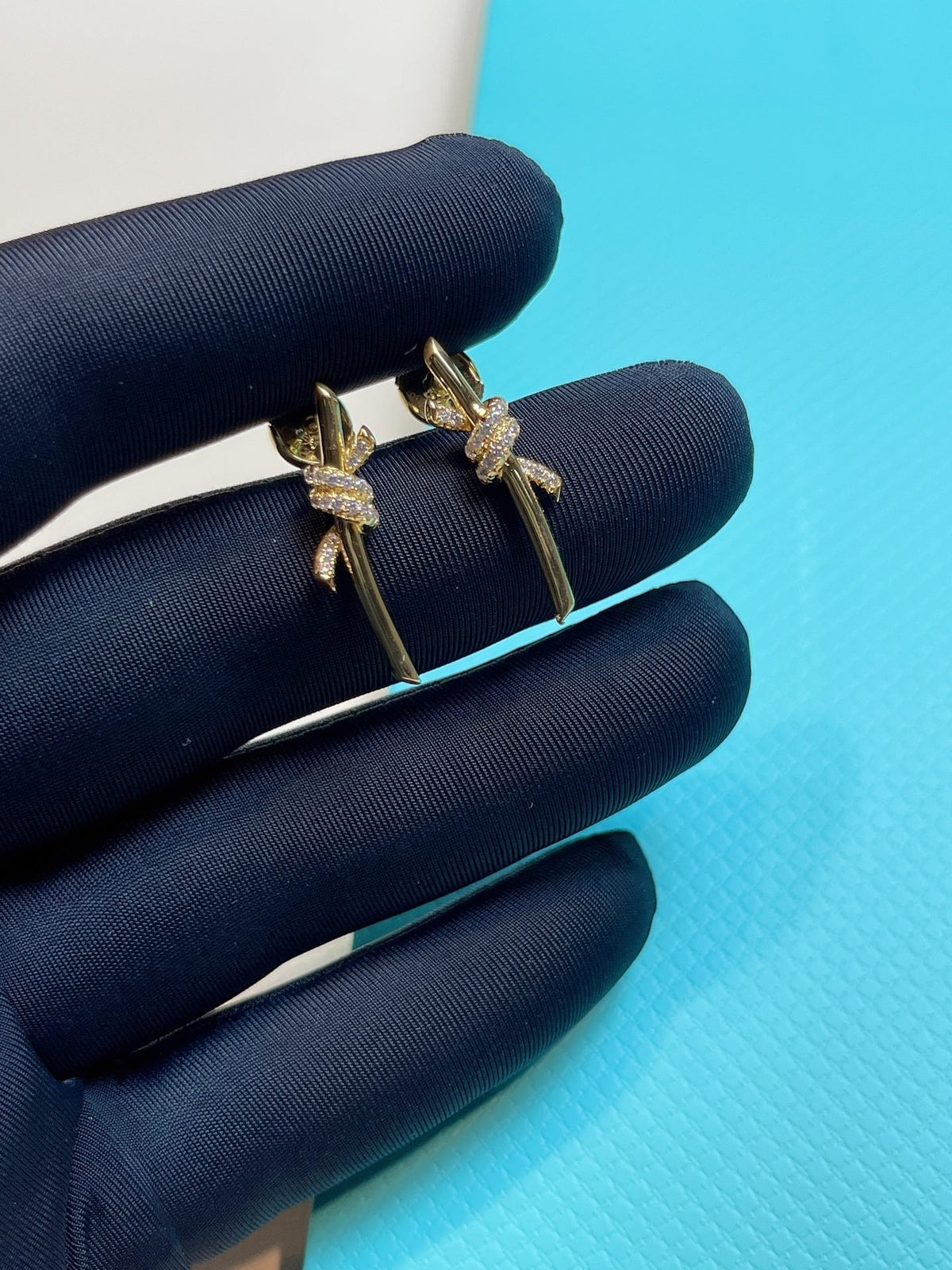 [Renovia Jewelry]KNOT EARRINGS GOLD DIAMOND