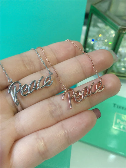 [Renovia Jewelry]PEACE TEXT PEDANT NECKLACE
