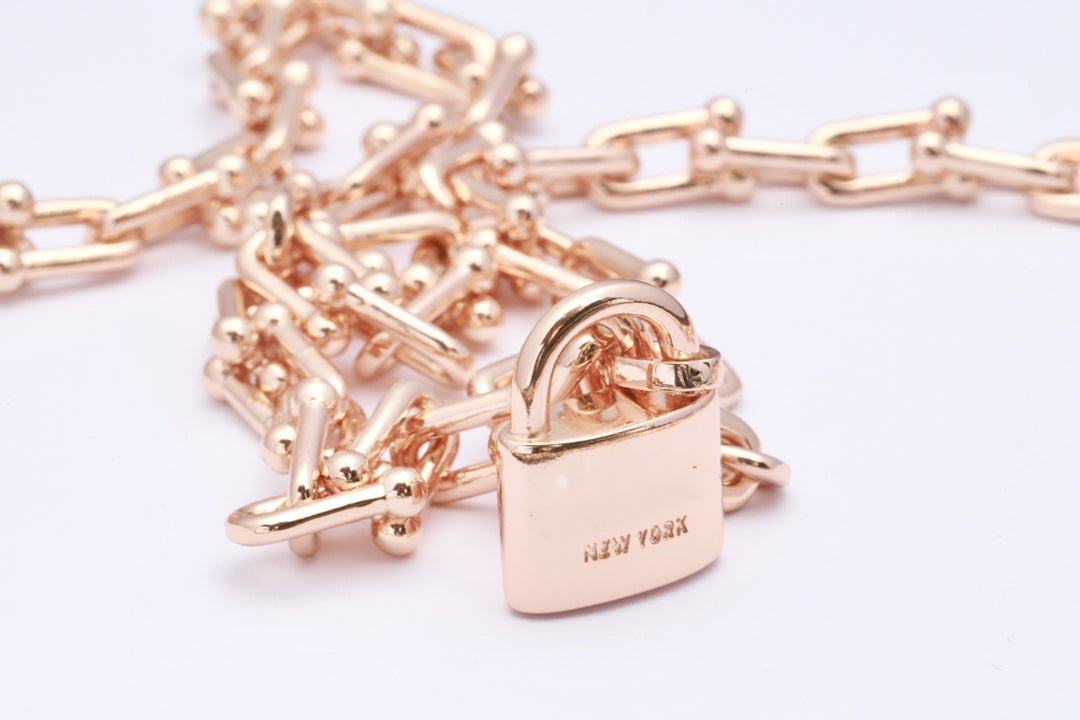 [Renovia Jewelry]HARDWEAR PINK GOLD WRAP NECKLACE