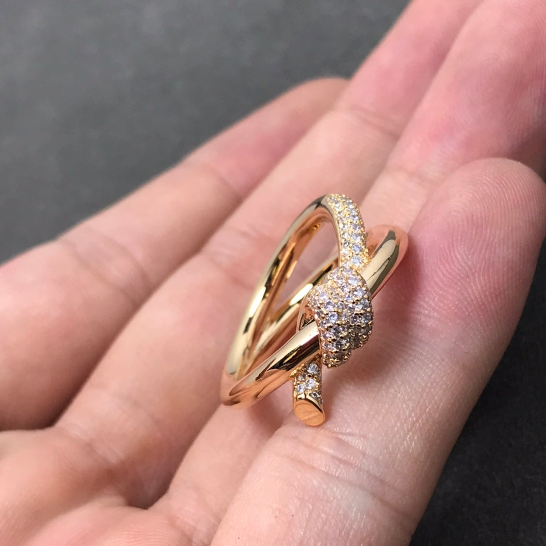 [Renovia Jewelry]KNOT RING DOUBLE ROW DIAMOND