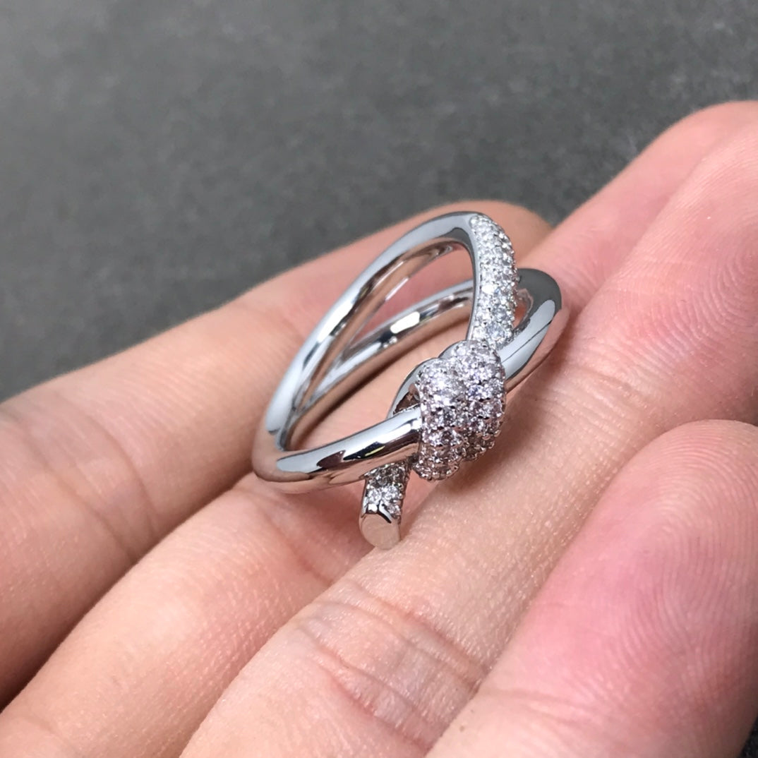 [Renovia Jewelry]KNOT RING DOUBLE ROW DIAMOND