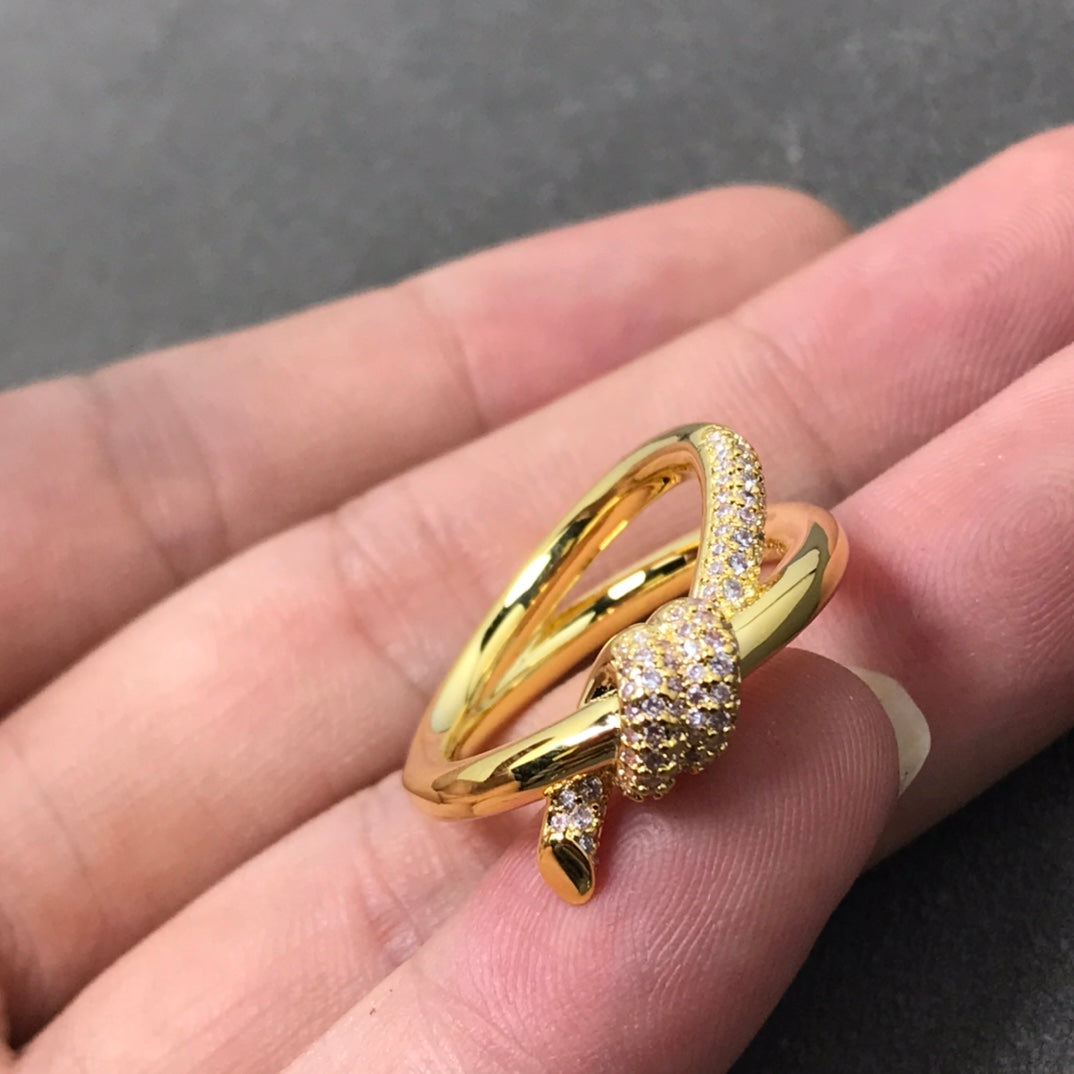 [Renovia Jewelry]KNOT RING DOUBLE ROW DIAMOND