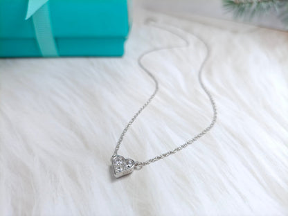 [Renovia Jewelry]HEART 3 DIAMONDS PEDANT NECKLACE