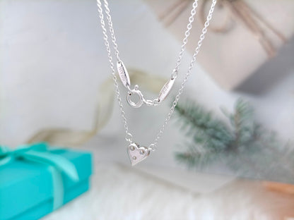 [Renovia Jewelry]HEART 3 DIAMONDS PEDANT NECKLACE