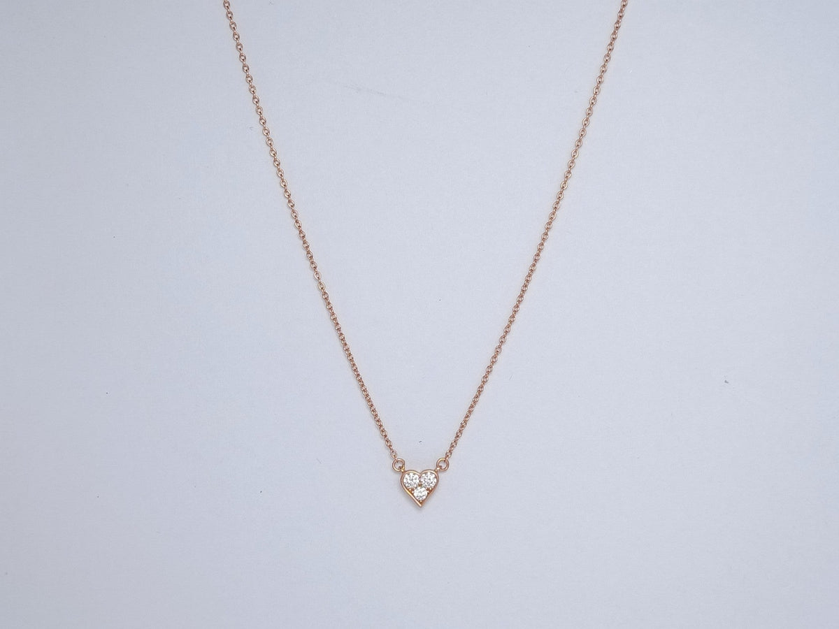 [Renovia Jewelry]HEART 3 DIAMONDS PEDANT NECKLACE