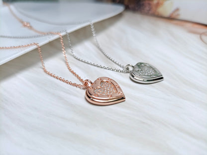 [Renovia Jewelry]HEART DIAMONDS PEDANT NECKLACE