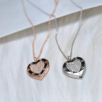 [Renovia Jewelry]HEART DIAMONDS PEDANT NECKLACE